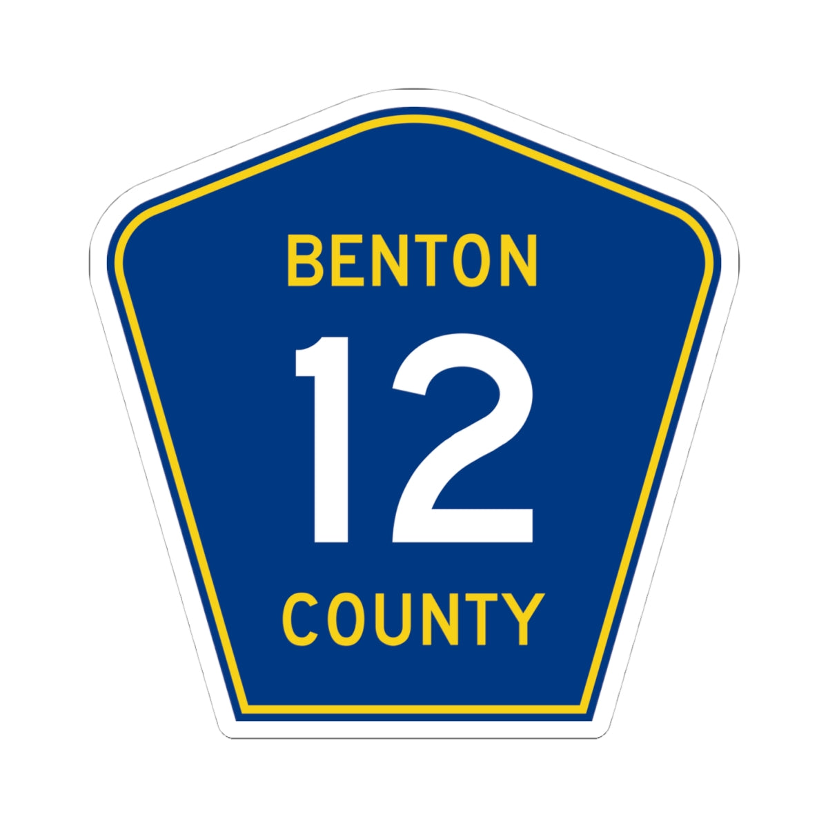 Benton County 12 MN (Minnesota) (Road Sign) STICKER Vinyl Kiss-Cut Decal