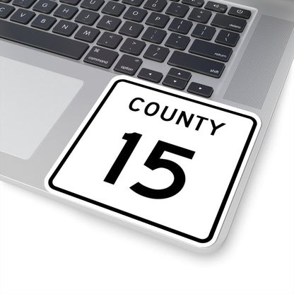 County 15 square (Minnesota) (Road Sign) STICKER Vinyl Kiss-Cut Decal