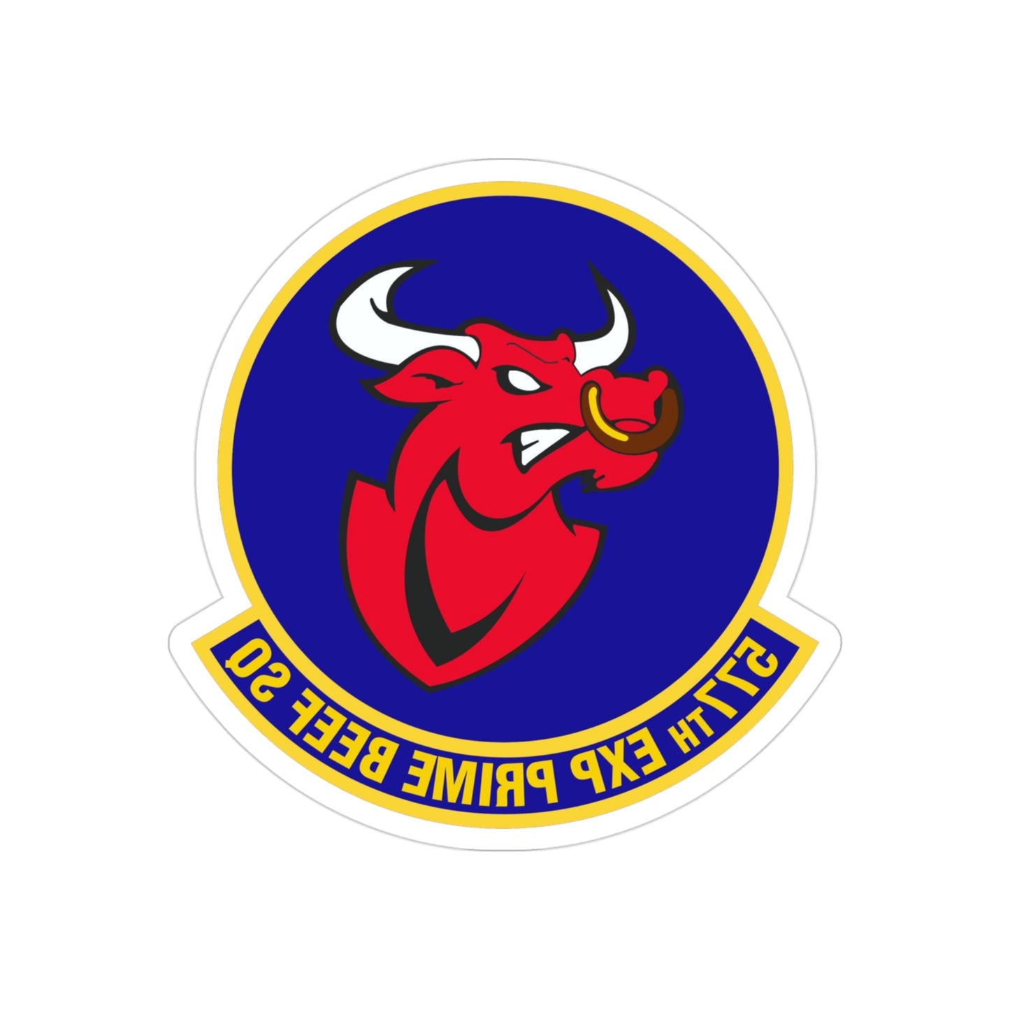 577th Expeditionary Prime Base Emergency Engineer Force Squadron (U.S. Air Force) REVERSE PRINT Transparent STICKER-3" × 3"-The Sticker Space