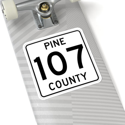Pine County Route 107 MN (Minnesota) (Road Sign) STICKER Vinyl Kiss-Cut Decal