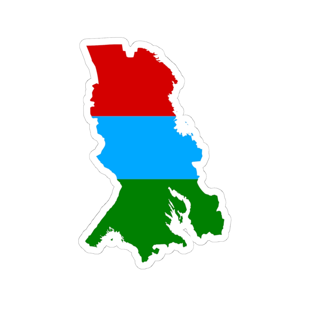 Flag map of the republic of Karelia (Russia) STICKER Vinyl Kiss-Cut Decal