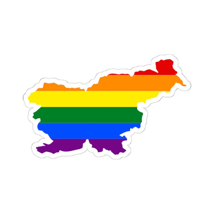 LGBT flag map of Slovenia (Slovenia) STICKER Vinyl Kiss-Cut Decal