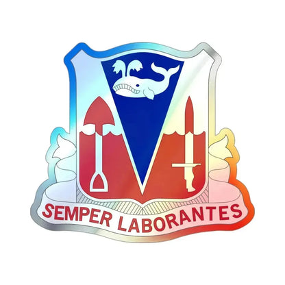 579 Engineer Battalion (U.S. Army) Holographic STICKER Die-Cut Vinyl Decal 3 Inch Holographic - The Sticker Space