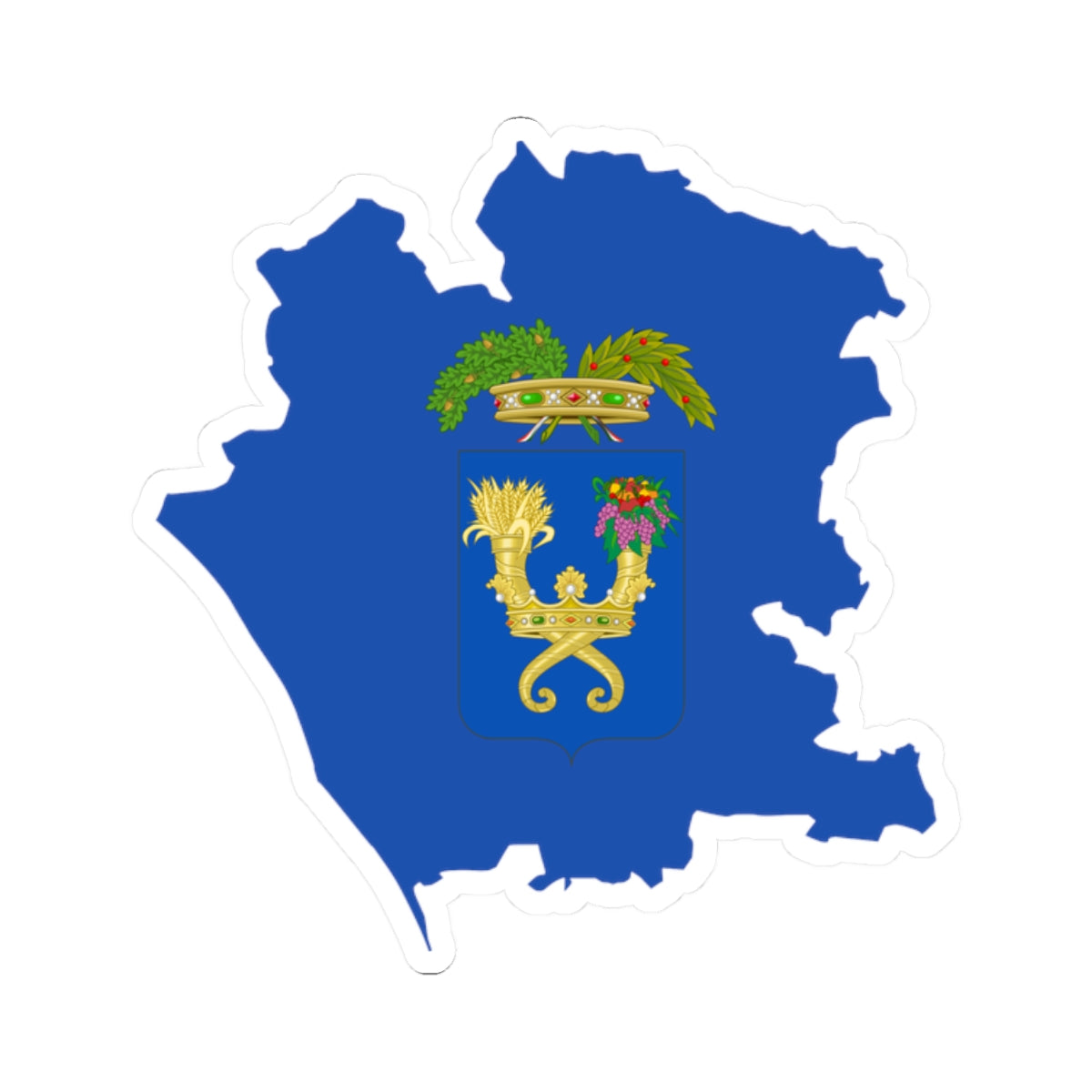 Flag map of the Province of Caserta (Italy) STICKER Vinyl Kiss-Cut Decal