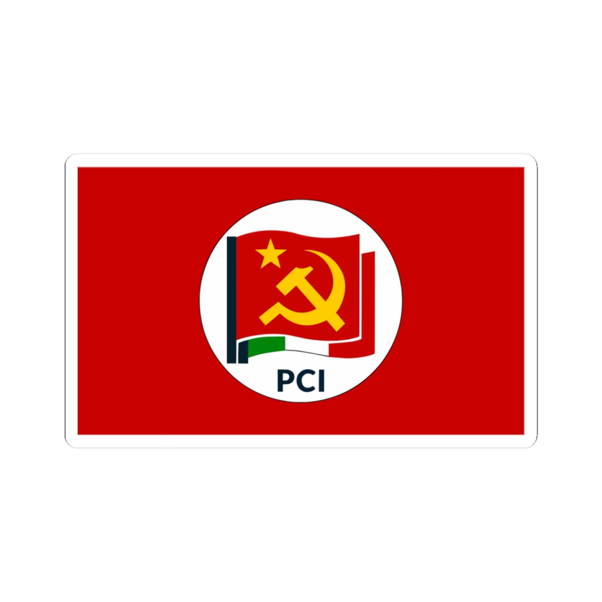 Flag of the Italian Communist Party 2016 (Italy) STICKER Vinyl Kiss-Cut Decal