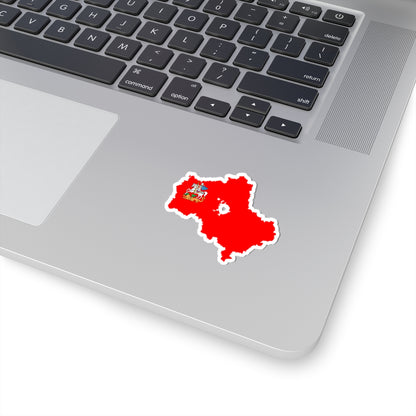 Flag-map of Moscow Oblast 1997-2011 (Russia) STICKER Vinyl Kiss-Cut Decal