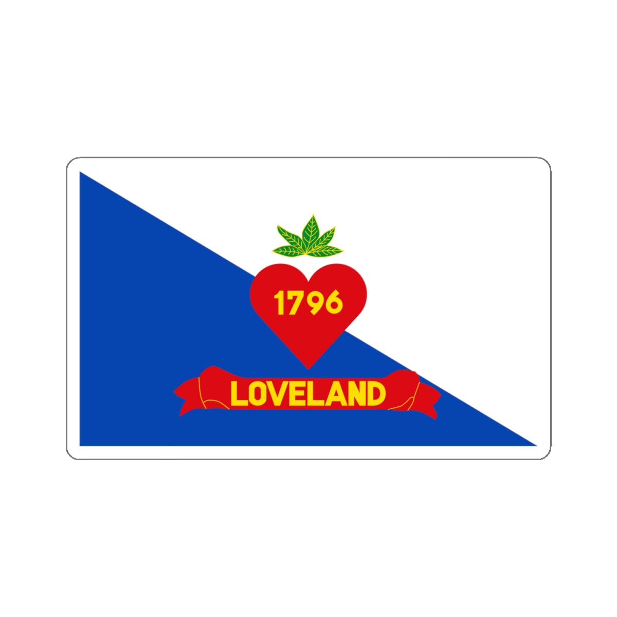 Flag of Loveland, Ohio - STICKER Vinyl Kiss-Cut Decal