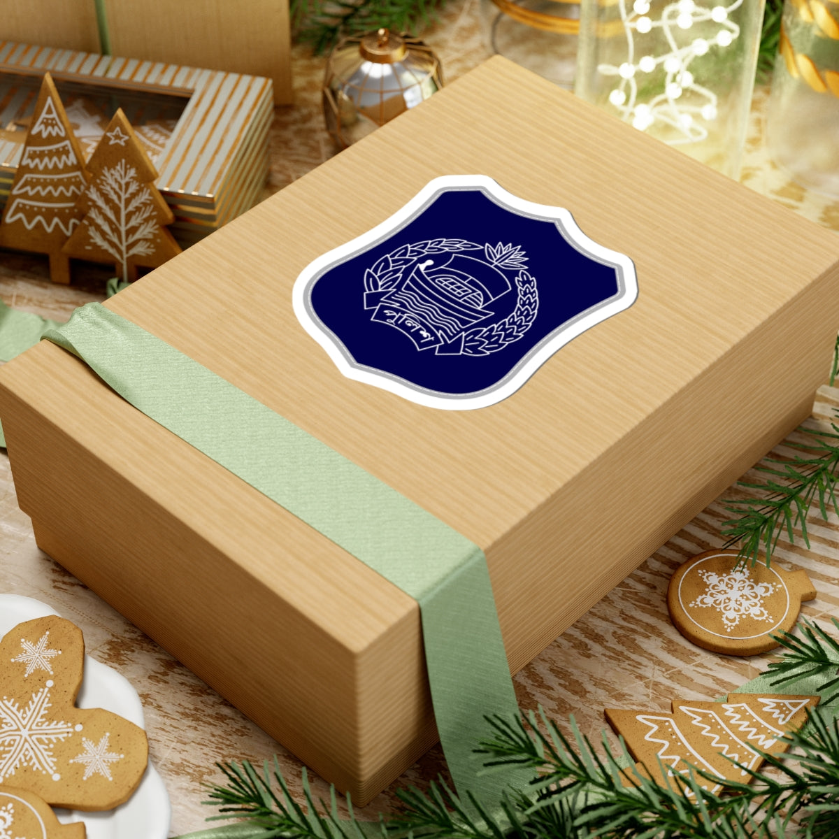 Bangladesh Police Insignia Patch 1972-2003 2009-2025 (Bangladesh) (Coat of Arms) STICKER Vinyl Kiss-Cut Decal