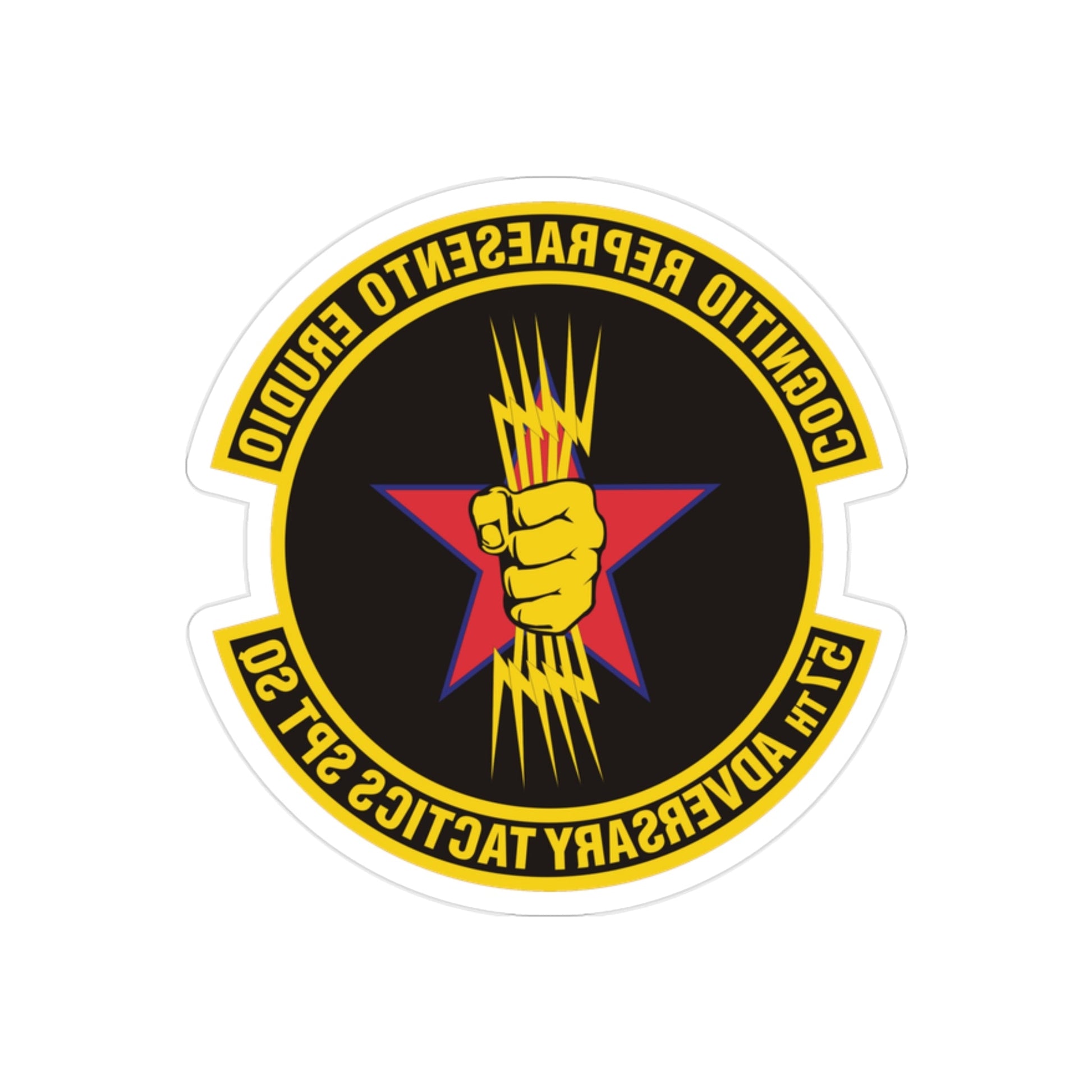 57th Adversary Tactics Support Squadron (U.S. Air Force) REVERSE PRINT Transparent STICKER-2" × 2"-The Sticker Space