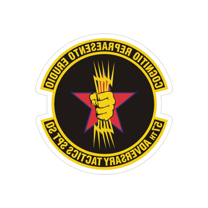 57th Adversary Tactics Support Squadron (U.S. Air Force) REVERSE PRINT Transparent STICKER-3" × 3"-The Sticker Space