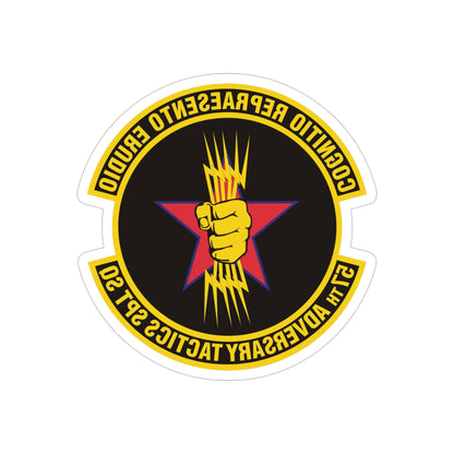 57th Adversary Tactics Support Squadron (U.S. Air Force) REVERSE PRINT Transparent STICKER-4" × 4"-The Sticker Space