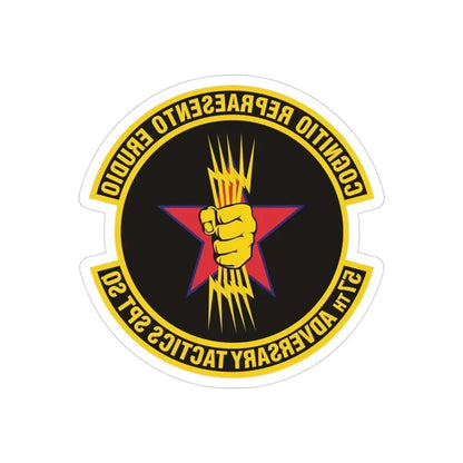 57th Adversary Tactics Support Squadron (U.S. Air Force) REVERSE PRINT Transparent Die-Cut STICKER 3 Inch Die-Cut Transparent - The Sticker Space