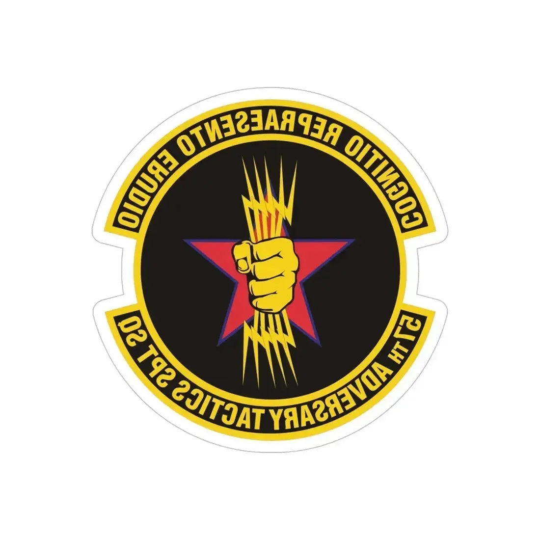 57th Adversary Tactics Support Squadron (U.S. Air Force) REVERSE PRINT Transparent Die-Cut STICKER 6 Inch Die-Cut Transparent - The Sticker Space