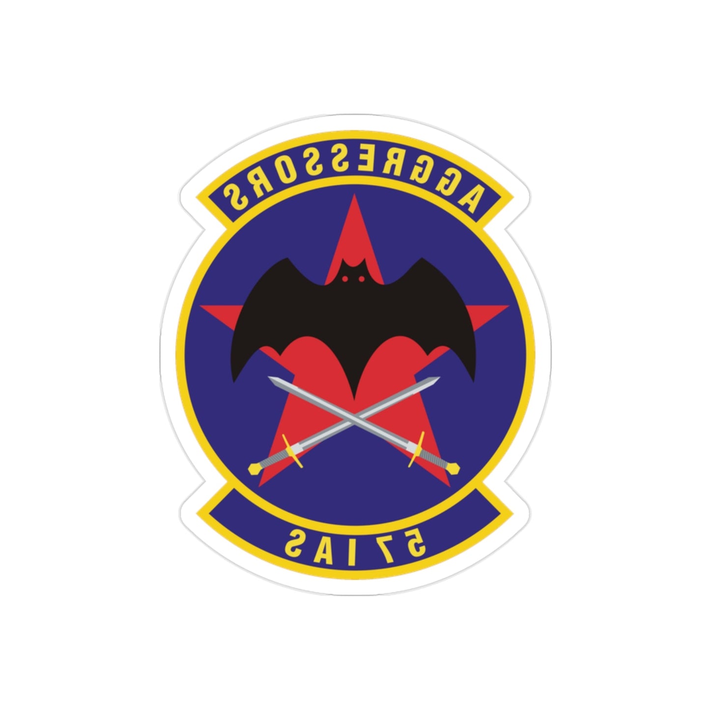 57th Information Aggressor Squadron (U.S. Air Force) REVERSE PRINT Transparent STICKER-2" × 2"-The Sticker Space