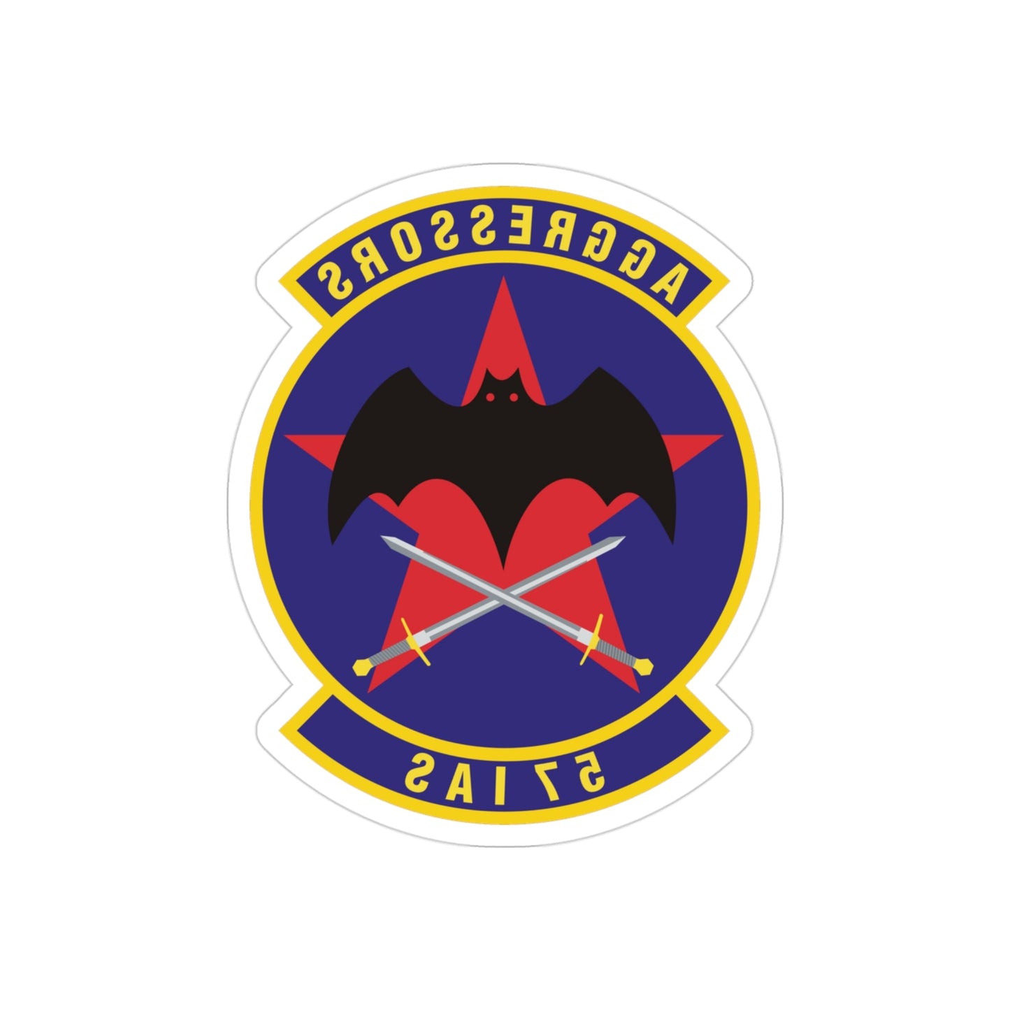 57th Information Aggressor Squadron (U.S. Air Force) REVERSE PRINT Transparent STICKER-3" × 3"-The Sticker Space