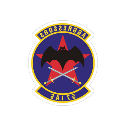 57th Information Aggressor Squadron (U.S. Air Force) REVERSE PRINT Transparent STICKER-3" × 3"-The Sticker Space