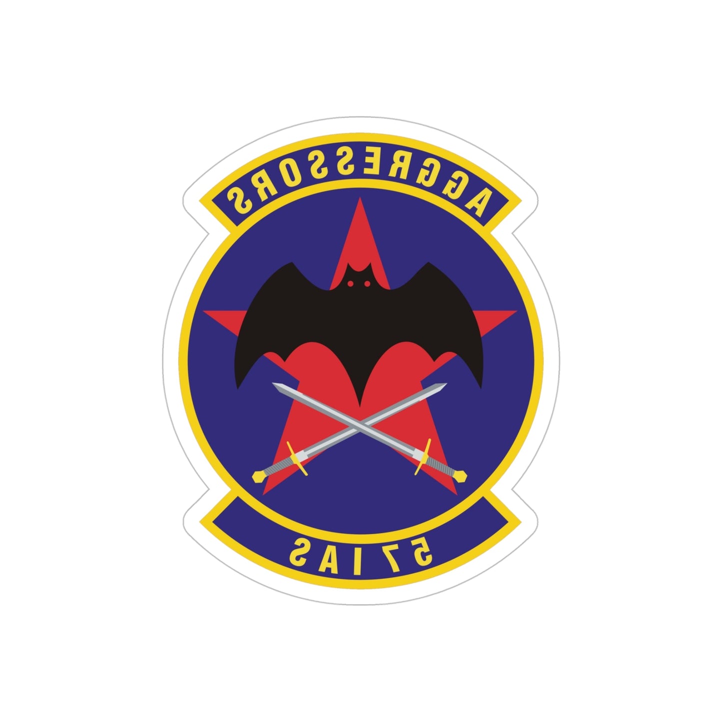 57th Information Aggressor Squadron (U.S. Air Force) REVERSE PRINT Transparent STICKER-5" × 5"-The Sticker Space