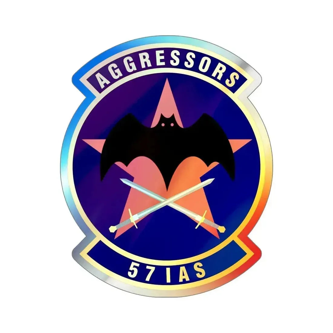 57th Information Aggressor Squadron (U.S. Air Force) Holographic STICKER Die-Cut Vinyl Decal 6 Inch Holographic - The Sticker Space