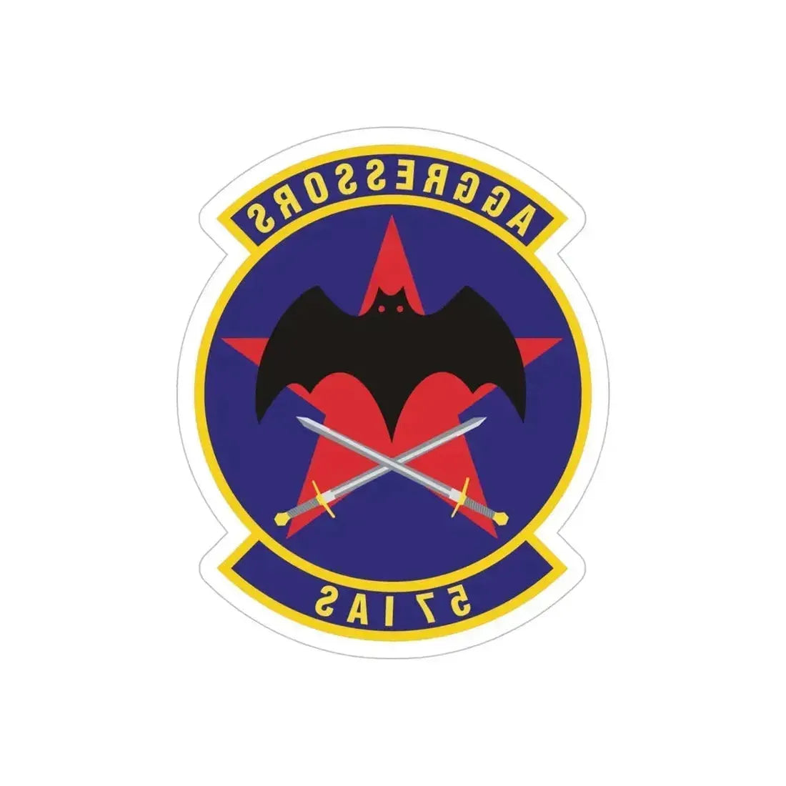 57th Information Aggressor Squadron (U.S. Air Force) REVERSE PRINT Transparent Die-Cut STICKER 5 Inch Die-Cut Transparent - The Sticker Space