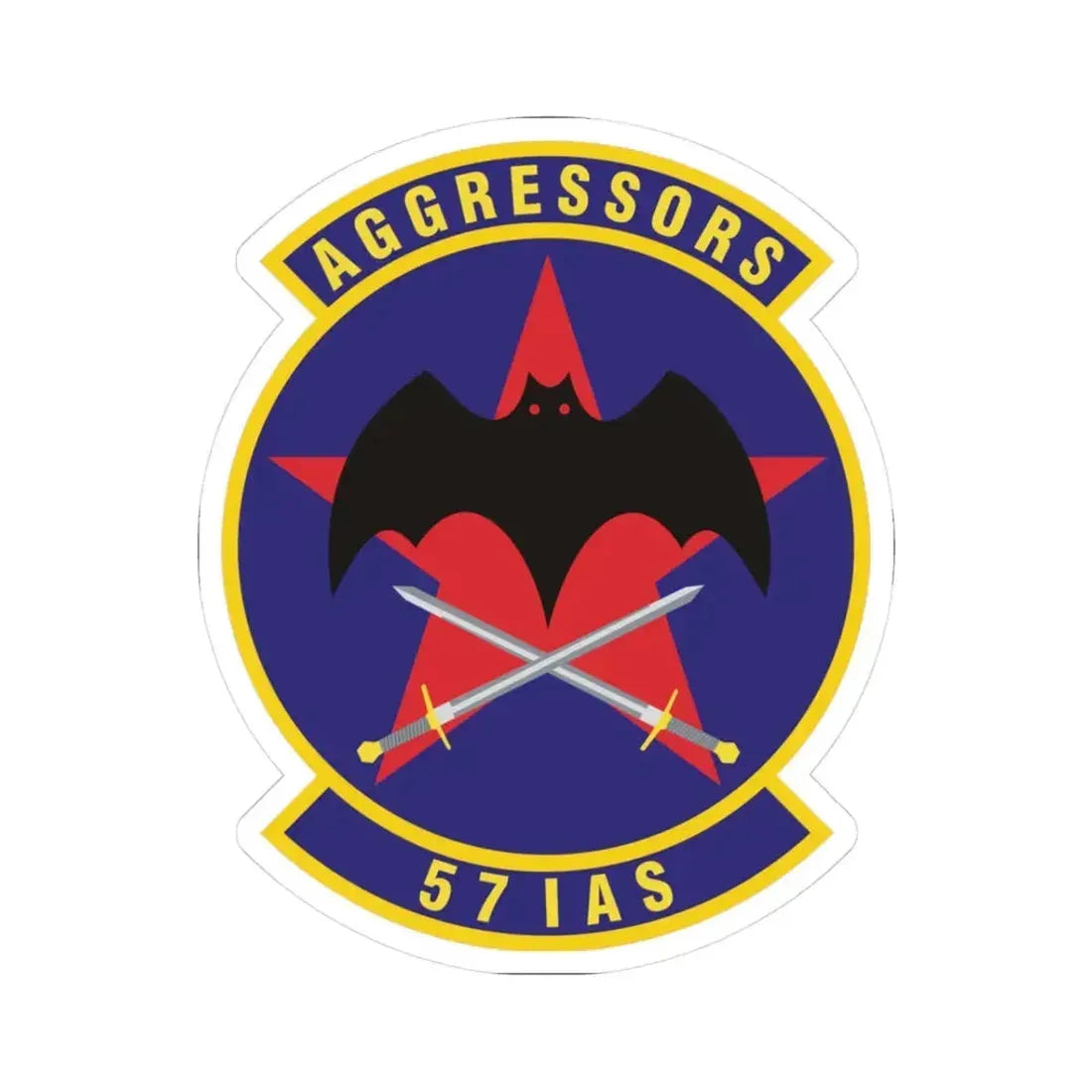 57th Information Aggressor Squadron (U.S. Air Force) STICKER Vinyl Kiss-Cut Decal 3 Inch White - The Sticker Space