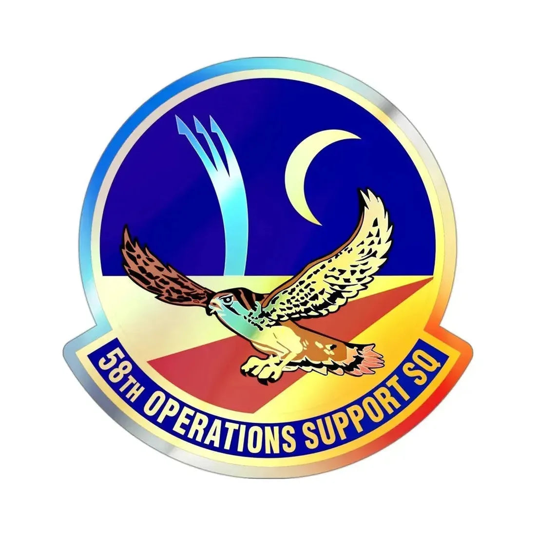 58 Operations Support Squadron AETC (U.S. Air Force) Holographic STICKER Die-Cut Vinyl Decal 3 Inch Holographic - The Sticker Space