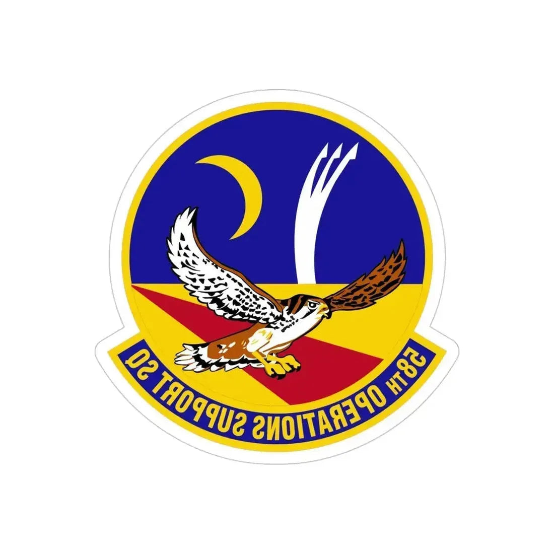 58 Operations Support Squadron AETC (U.S. Air Force) REVERSE PRINT Transparent Die-Cut STICKER 4 Inch Die-Cut Transparent - The Sticker Space