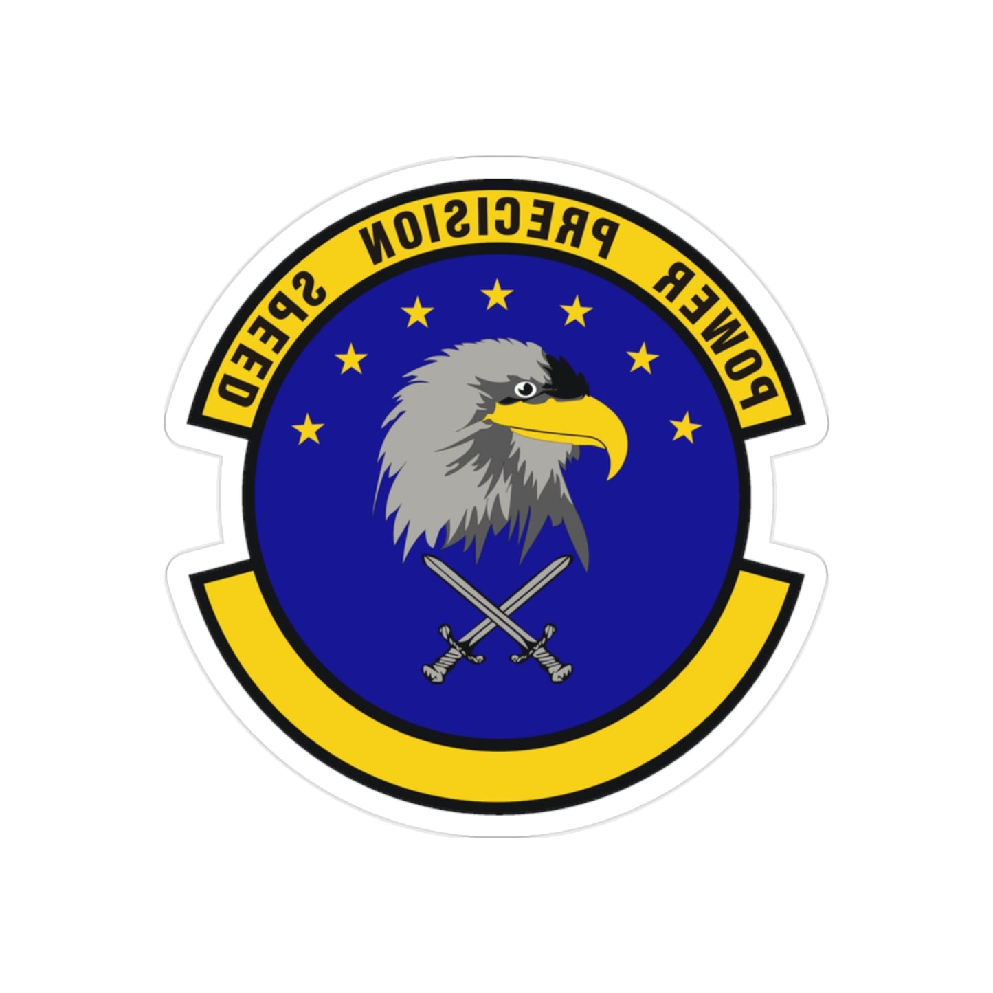 580 Software Engineering Squadron AFMC (U.S. Air Force) REVERSE PRINT Transparent STICKER-2" × 2"-The Sticker Space