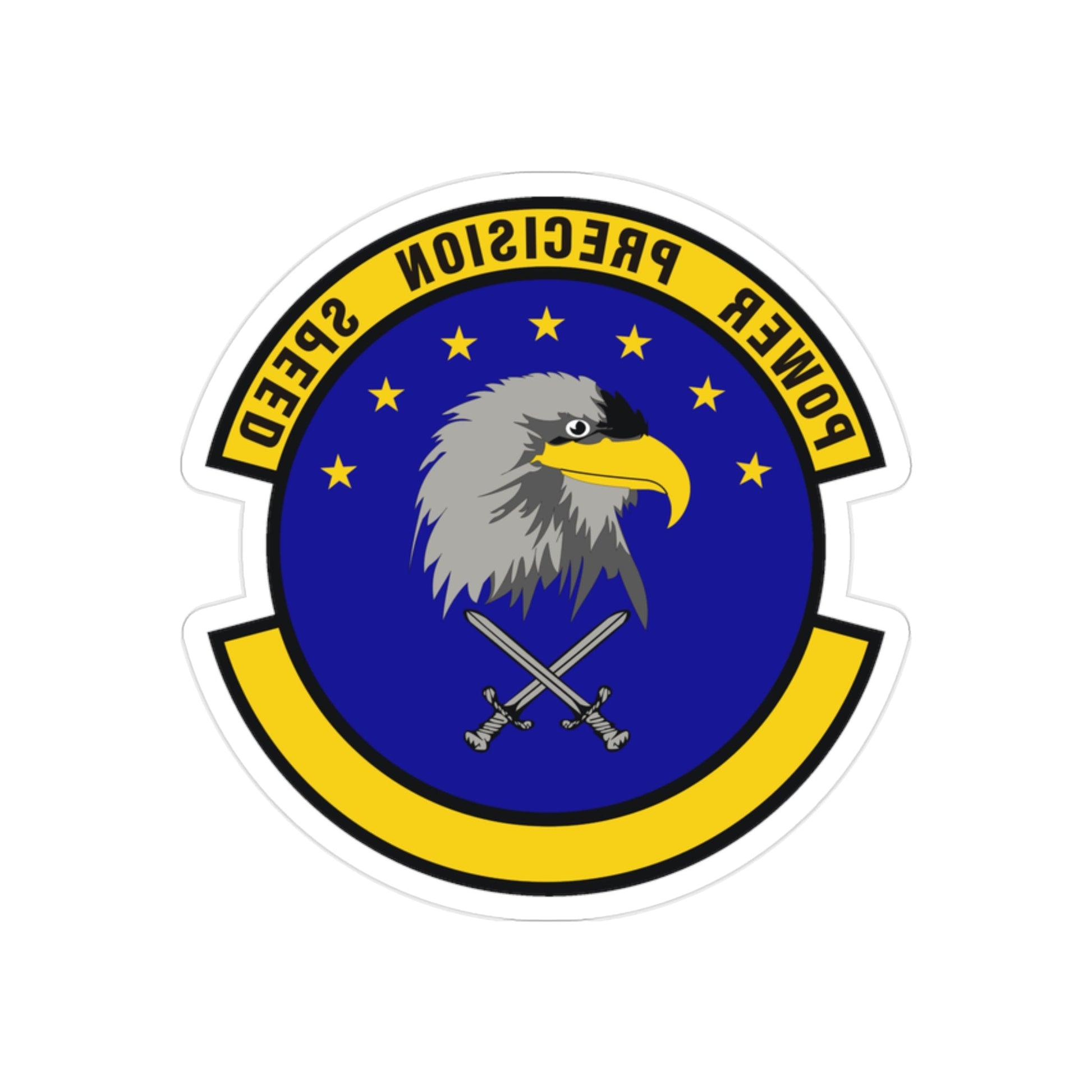 580 Software Engineering Squadron AFMC (U.S. Air Force) REVERSE PRINT Transparent STICKER-2" × 2"-The Sticker Space