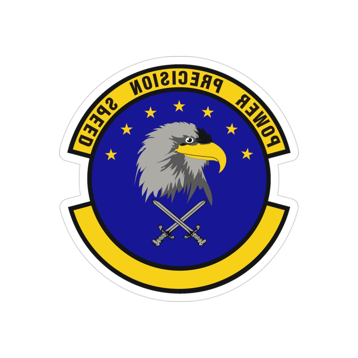 580 Software Engineering Squadron AFMC (U.S. Air Force) REVERSE PRINT Transparent STICKER-3" × 3"-The Sticker Space