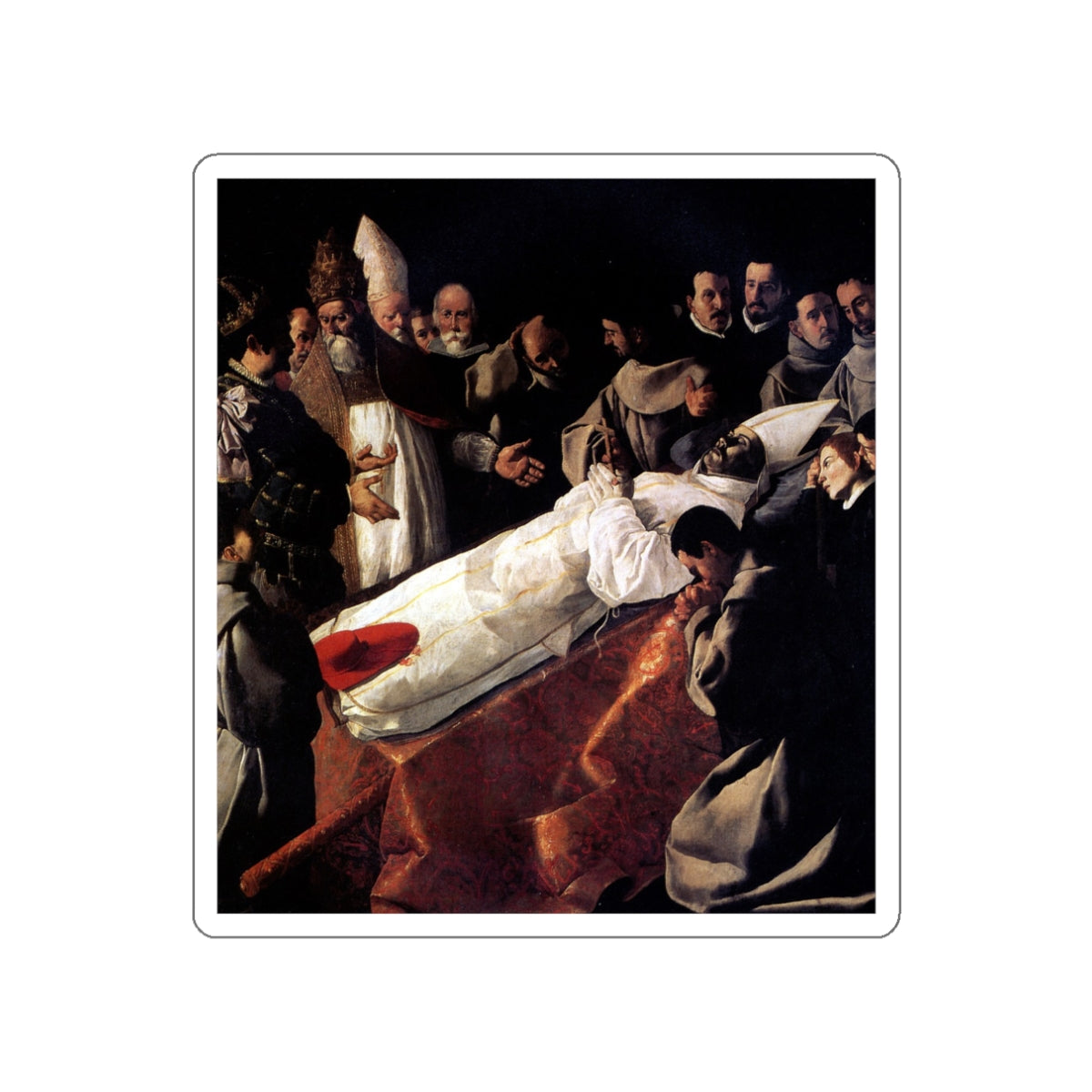 ZURBARAN, Francisco de - The Lying-in-State of St Bonaventura (Artwork) STICKER Vinyl Die-Cut Decal