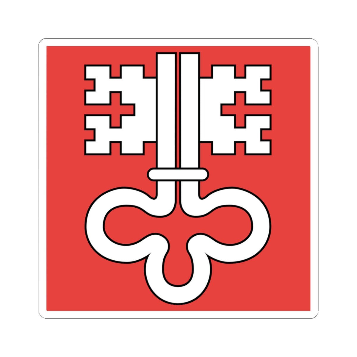 Flag of Canton of Nidwalden (Switzerland) STICKER Vinyl Kiss-Cut Decal