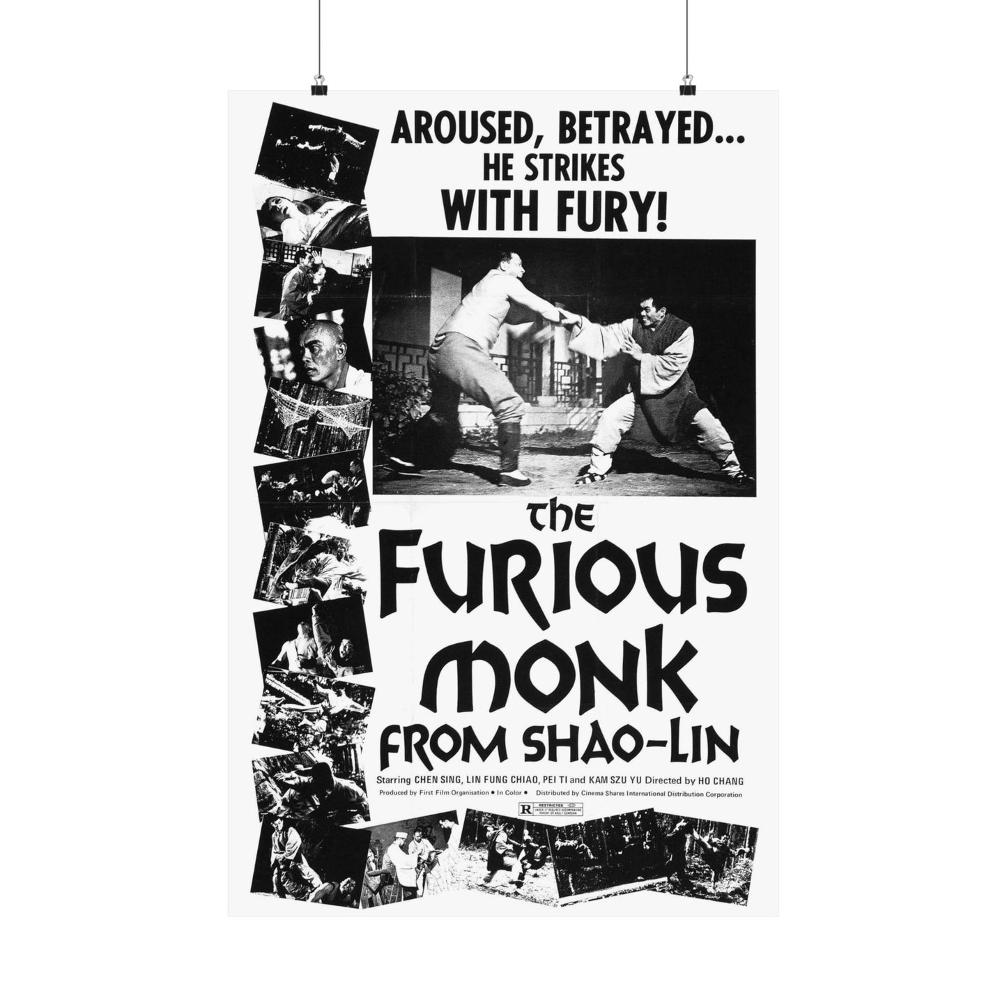 THE FURIOUS MONK FROM SHAO-LIN 1974 - Paper Movie Poster