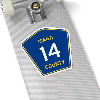 Isanti County 14 MN (Minnesota) (Road Sign) STICKER Vinyl Kiss-Cut Decal
