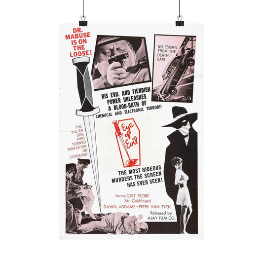 1000 EYES OF DR.MABUSE (4) 1960 - Paper Movie Poster-12″ x 18″-The Sticker Space