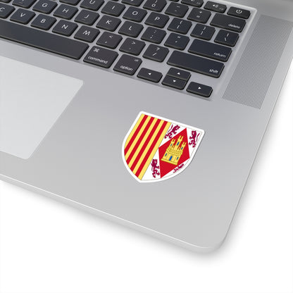 Arms of Eleanor of Alburquerque Queen of Aragon (Spain) (Coat of Arms) STICKER Vinyl Kiss-Cut Decal