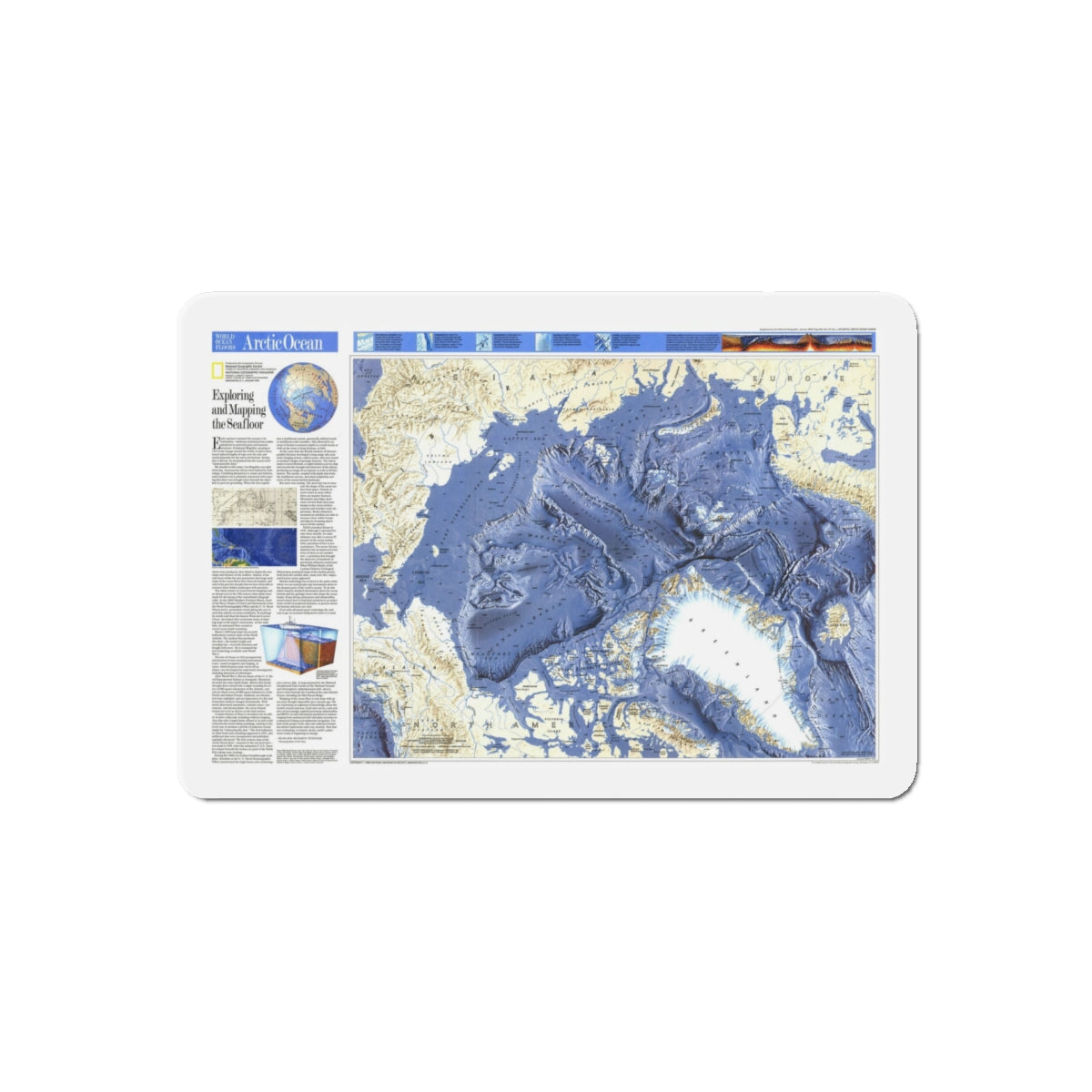 Arctic Ocean (1990) (Map) Refrigerator Magnet-5" x 5"-Die-Cut-1 pc-The Sticker Space