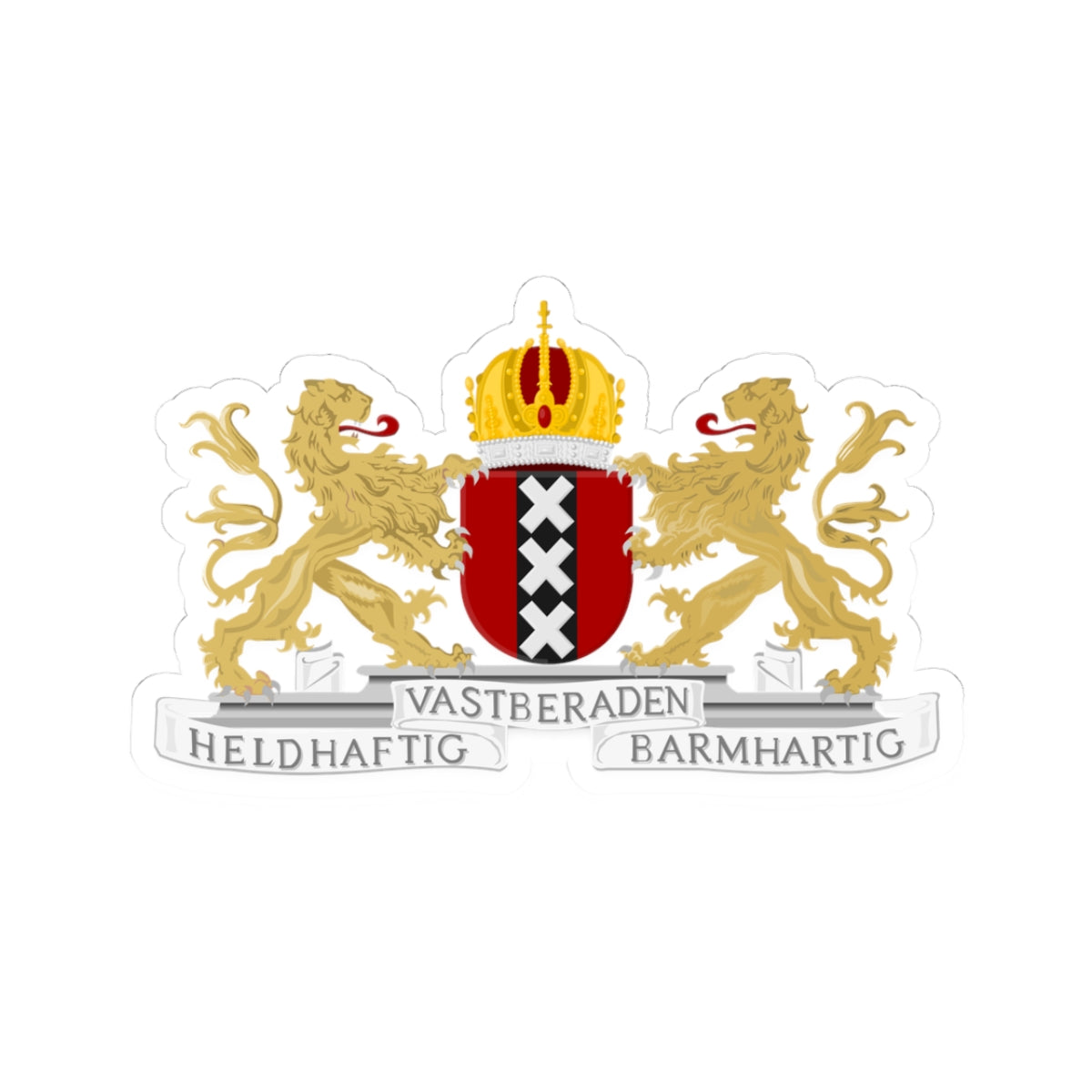 Amsterdam wapen (Netherlands) (Coat of Arms) STICKER Vinyl Kiss-Cut Decal