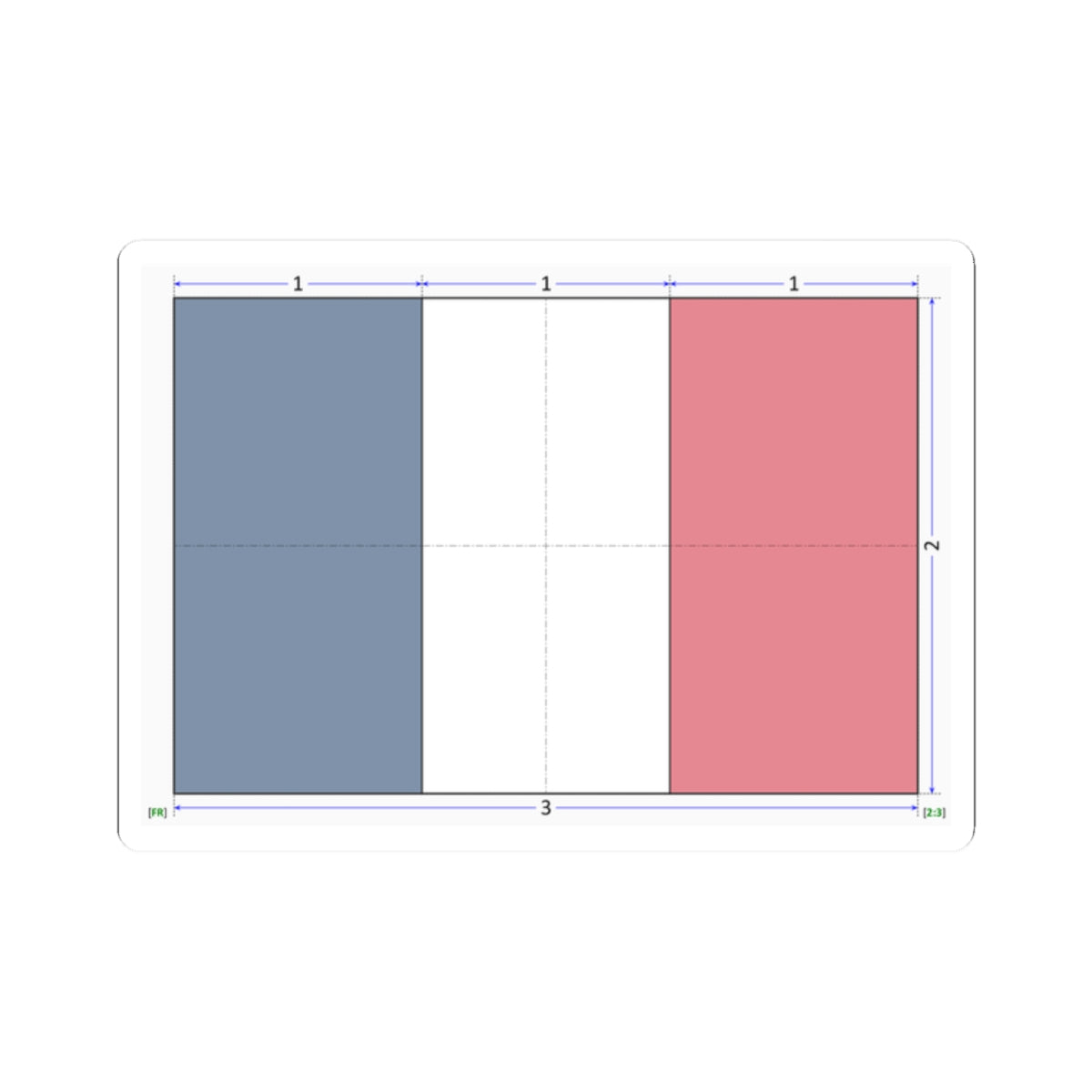 Flag of France construction sheet (France) STICKER Vinyl Kiss-Cut Decal