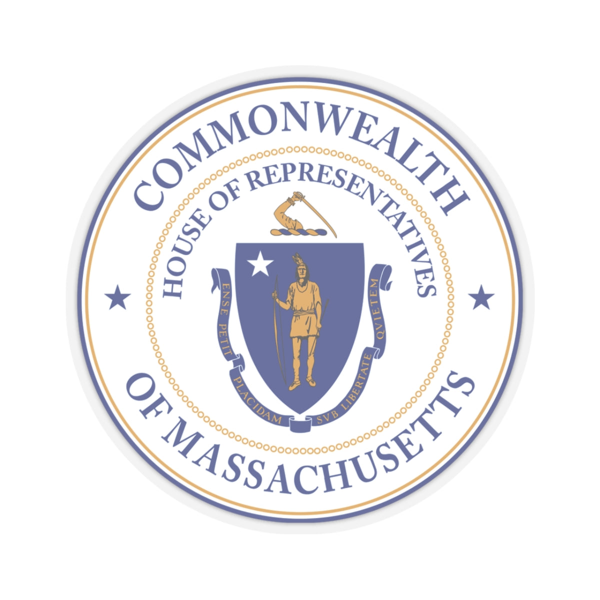 Seal of the House of Representatives of Massachusetts - STICKER Vinyl Kiss-Cut Decal