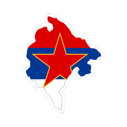 Flag map of Montenegro 1946-1993 (Montenegro) STICKER Vinyl Kiss-Cut Decal