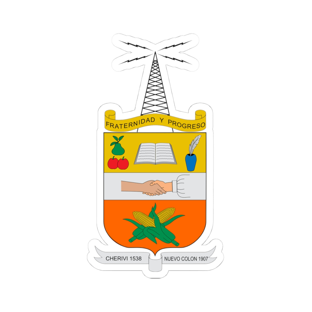Escudo de Nuevo Colón (Colombia) (Coat of Arms) STICKER Vinyl Kiss-Cut Decal