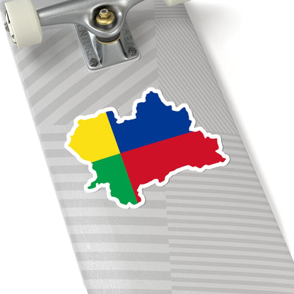 Flag Map Of The Zilina Region (Slovakia) STICKER Vinyl Kiss-Cut Decal
