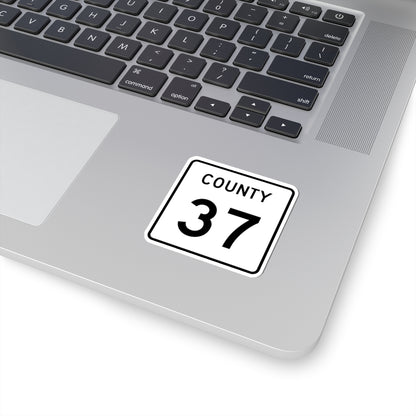 County 37 square (Minnesota) (Road Sign) STICKER Vinyl Kiss-Cut Decal