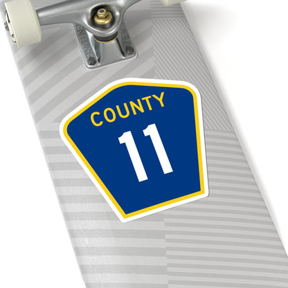 County 11 MN (Minnesota) (Road Sign) STICKER Vinyl Kiss-Cut Decal
