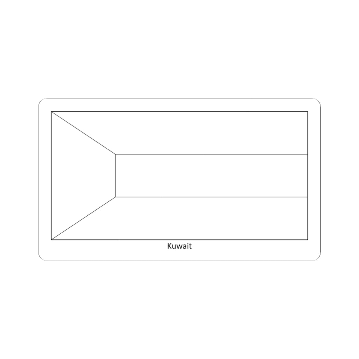 Flag of Kuwait colouring page (Kuwait) STICKER Vinyl Kiss-Cut Decal