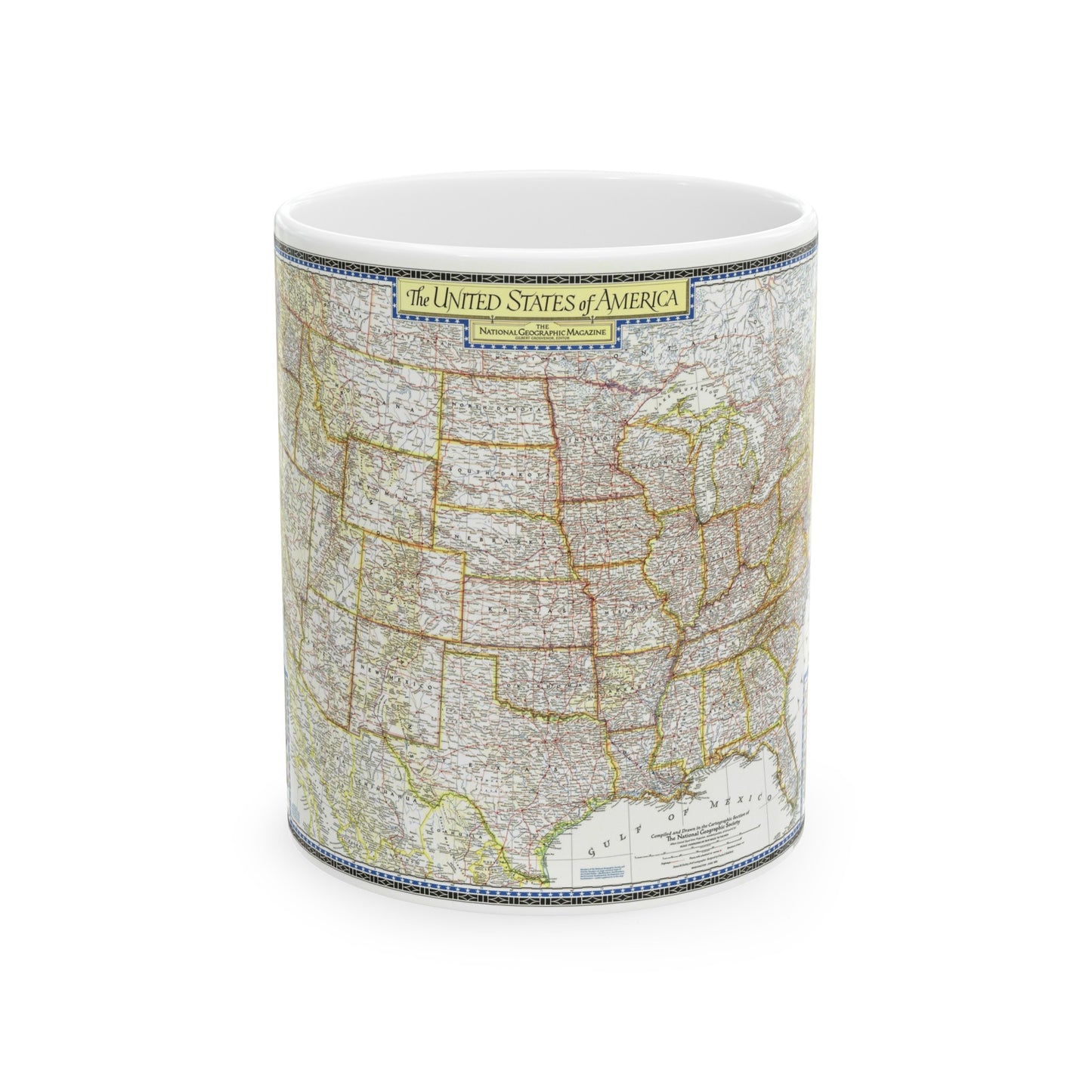 USA - The United States (1951) (Map) White Coffee Mug-11oz-The Sticker Space