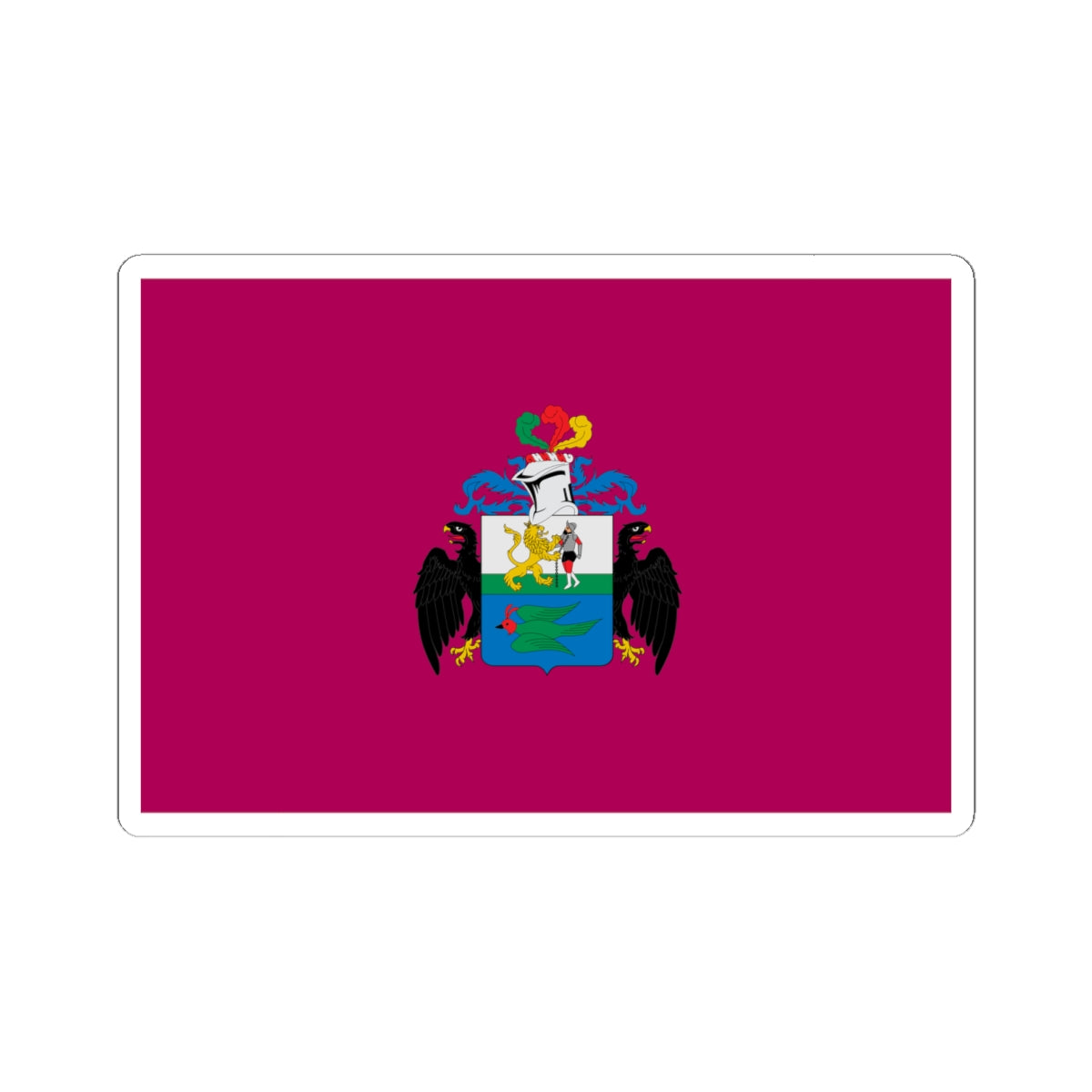 Flag of Huanuco 1812 with Coat of Arms (Peru) STICKER Vinyl Kiss-Cut Decal