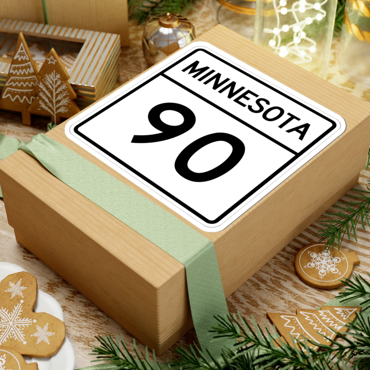 MN-90 1948 (Minnesota) (Road Sign) STICKER Vinyl Kiss-Cut Decal