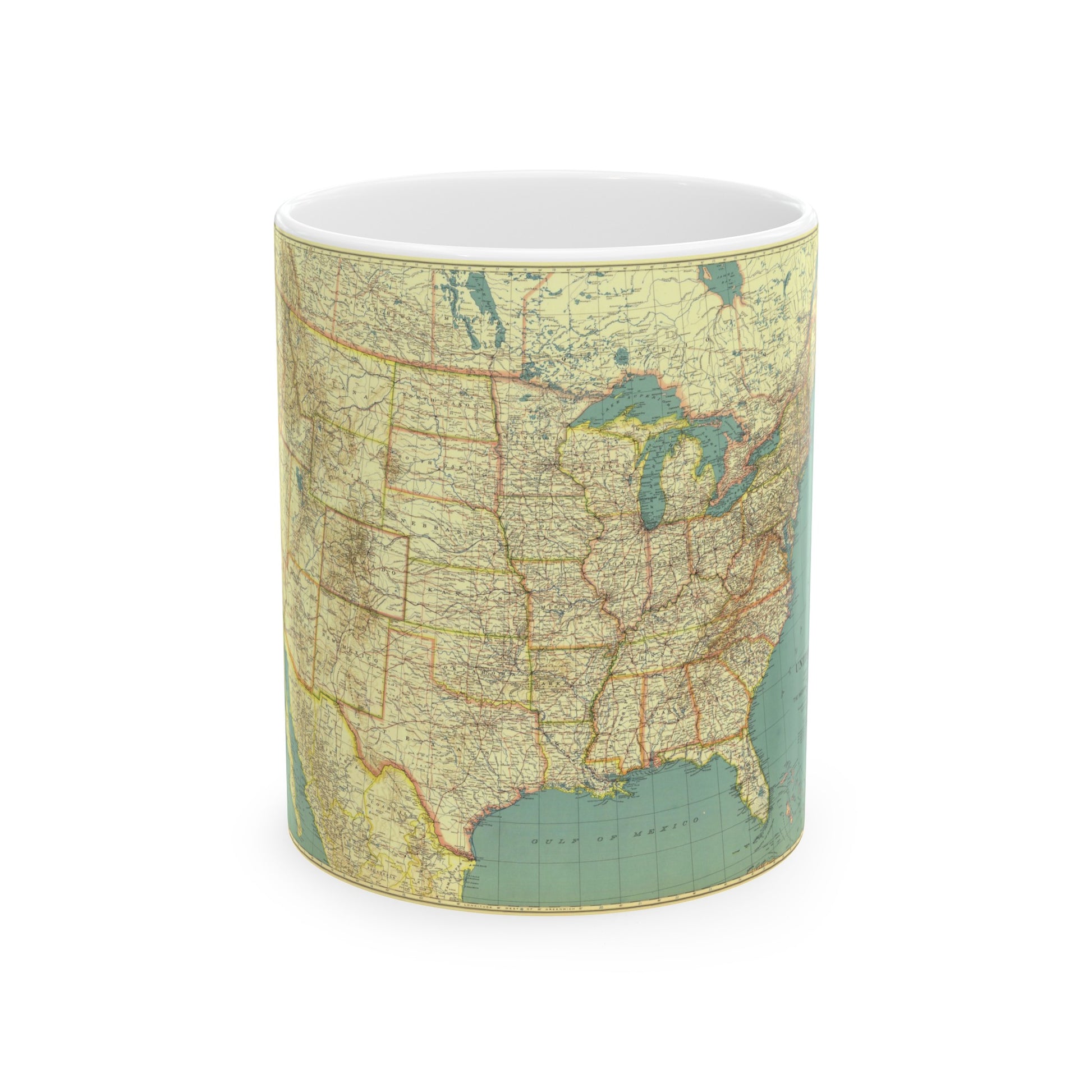 USA - The United States (1933) (Map) White Coffee Mug-11oz-The Sticker Space