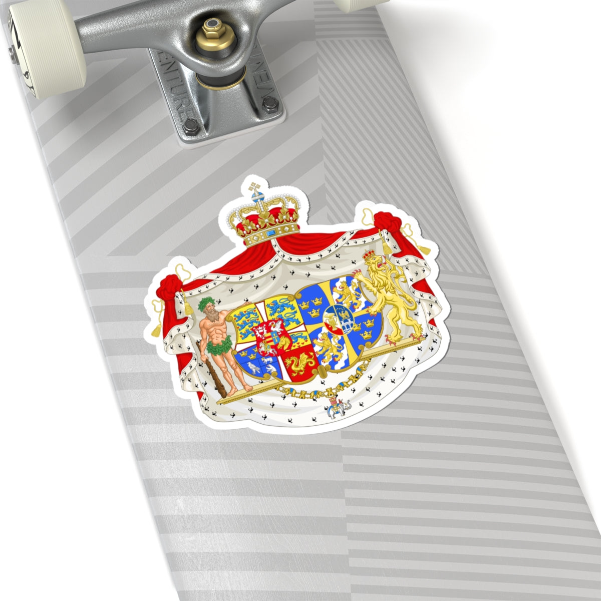 Armoiries de la reine Ingrid de Danemark (Denmark) (Coat of Arms) STICKER Vinyl Kiss-Cut Decal